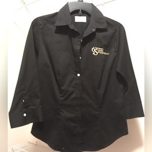 Best Western Hotels Collector’s Dress Shirt, Women’s Size S, 3/4 Sleeve, Black